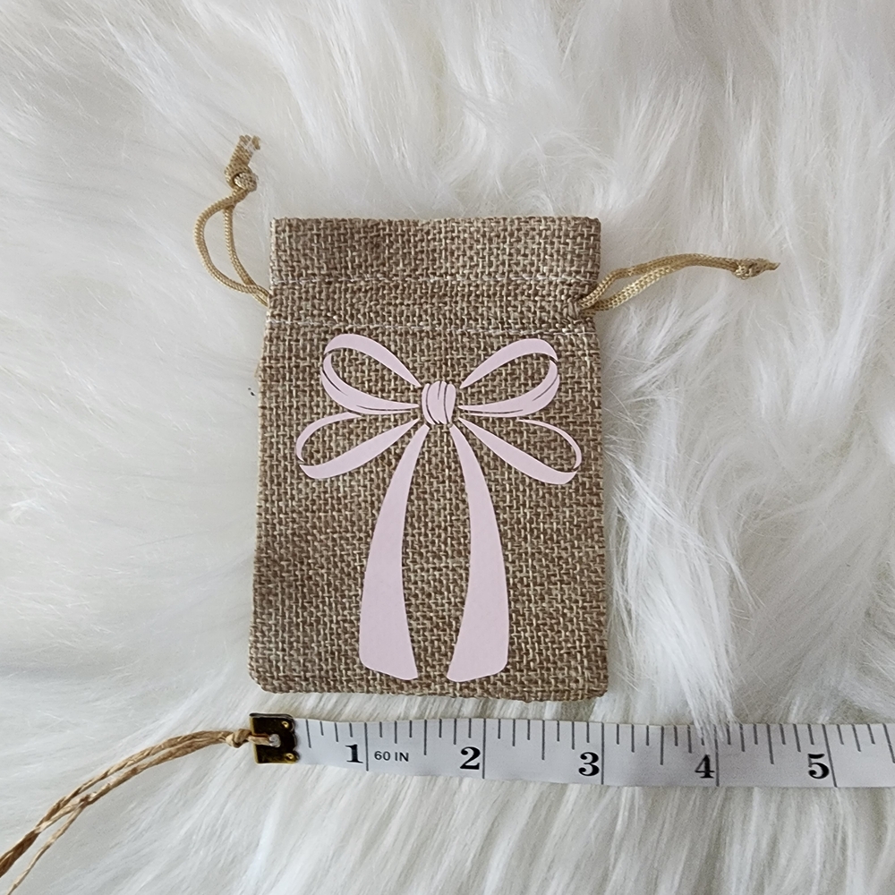 Gift Jewely Treat Bags with Pink Bows Ribbons Set - Picture 8 of 9